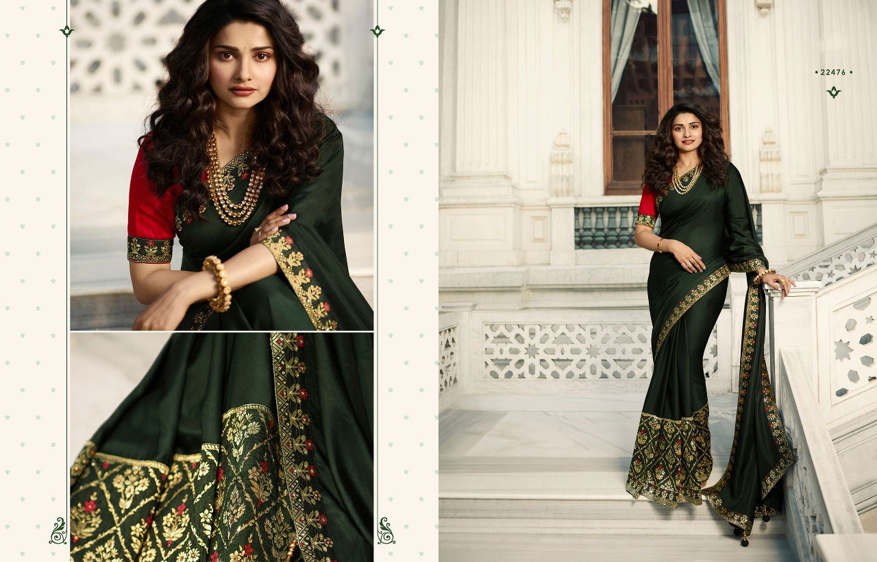 Latest Designer Plain Saree With Beautiful Designer Jacquard Border Party Wear Silk Saree Collection 