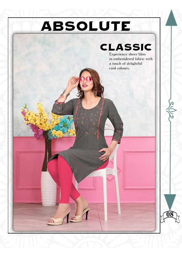 Herlin Latest Fancy Designer Regular Casual Wear Rayon Embroidery Kurtis Collection

