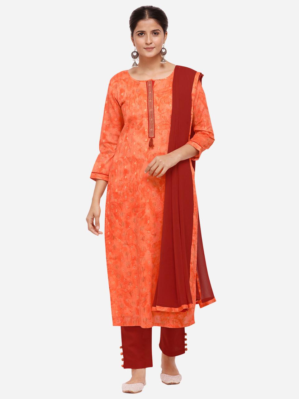 Cotton Weaving Jacquard Naneen with Four Side Less Daily Wear Simple Salwar Suit Collections