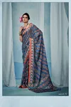 Ajrakh Silk By Sosy Satin Georgette Printed Uniform Wear Sarees Orders In India