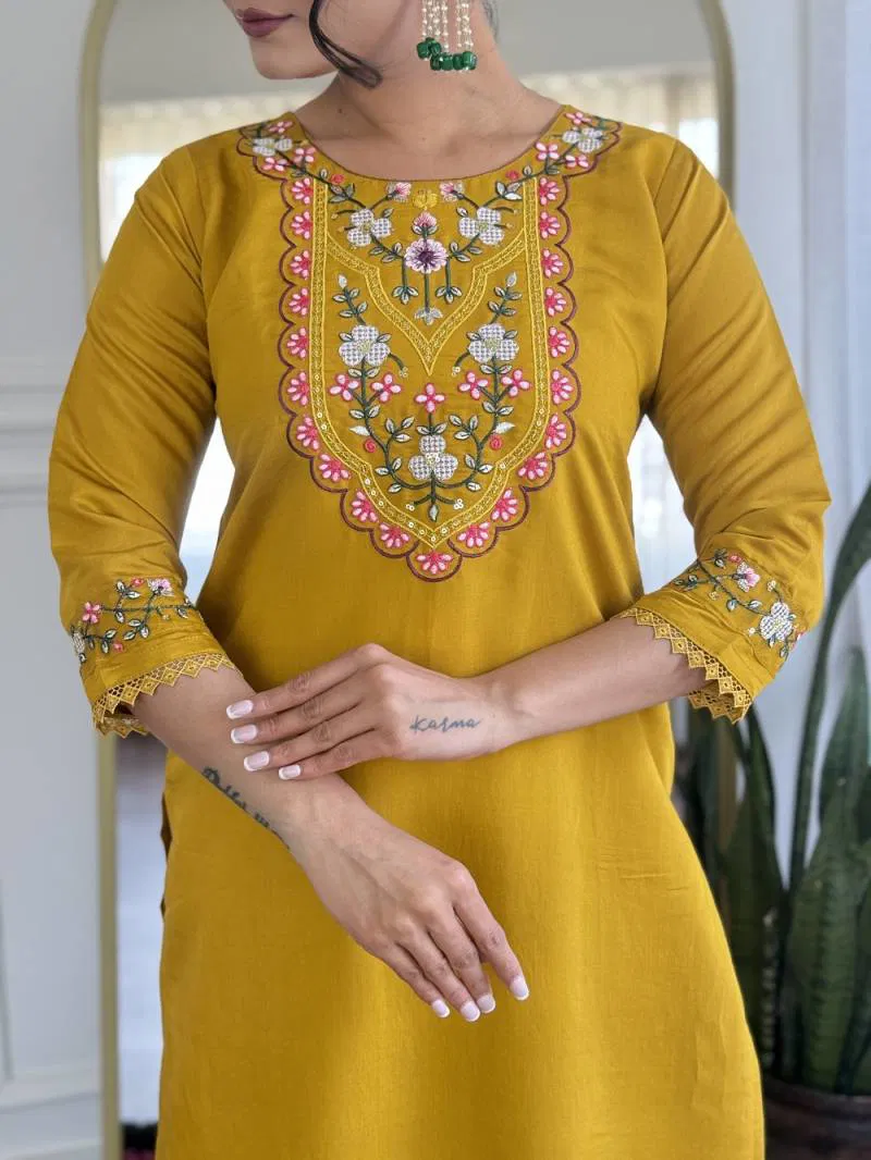 Pihu 01 Chanderi Kurti Bottom With Dupatta Wholesale Clothing Suppliers In India