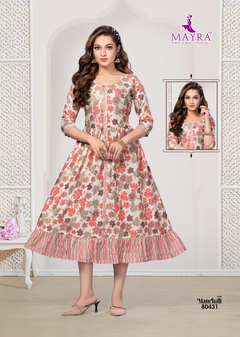Mayra Manchali 3 Designer Capsuil Printed Kurti Catalog
