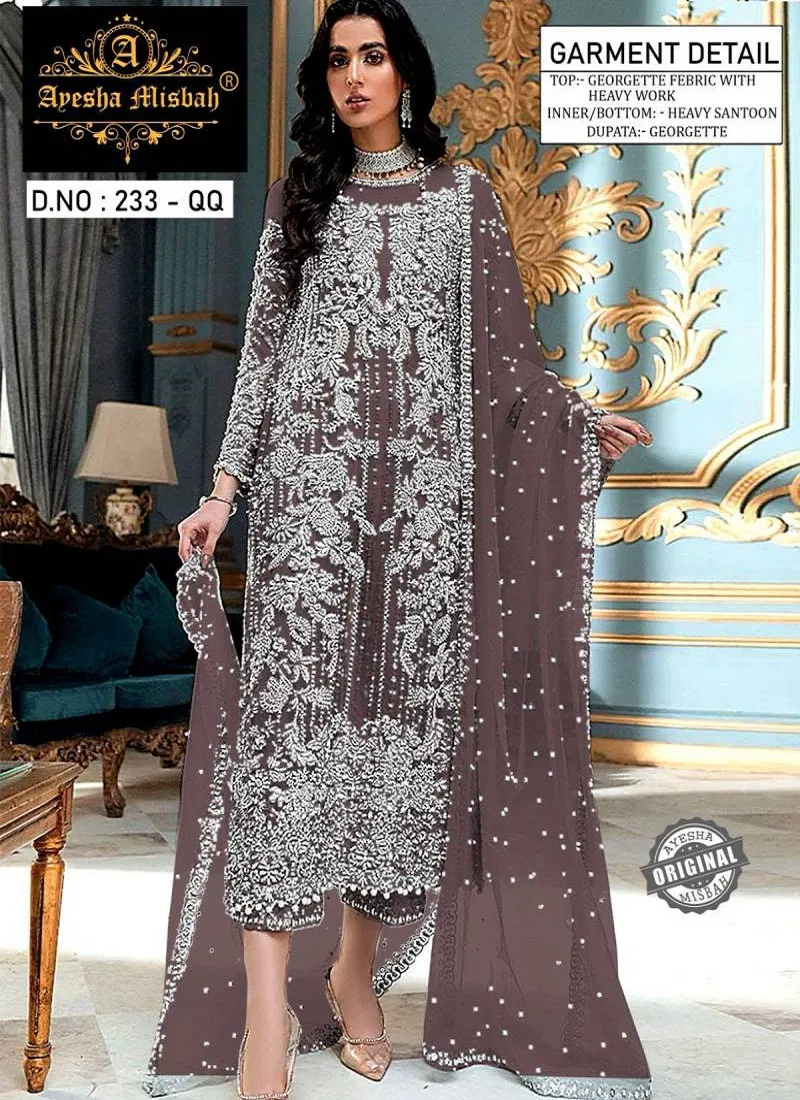 Ayesha Misbah 233 M To R Georgette Pakistani Salwar Kameez Best Wholesale Shop In Surat