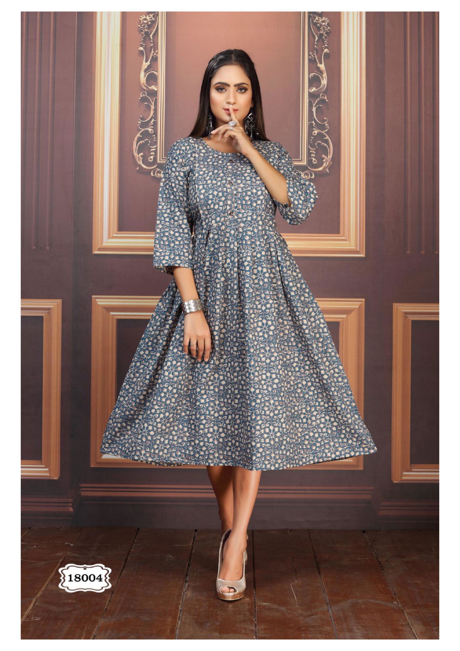 PAKIZA 6 New Collection Fancy Designer Regular Ethnic Wear Cotton Flex Print Anarkali Kurtis Collection