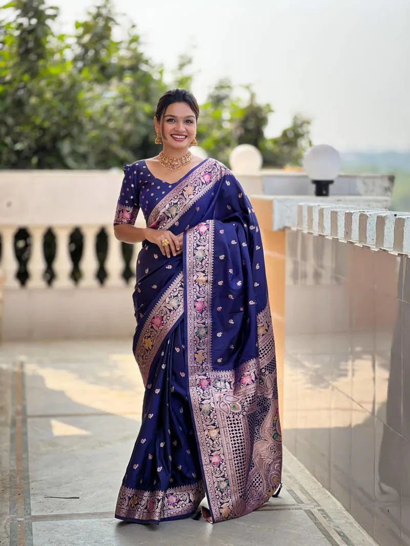 Aab Banarasi 5 Soft Banarasi Silk With Zari Weaving Saree wholesale price in surat
