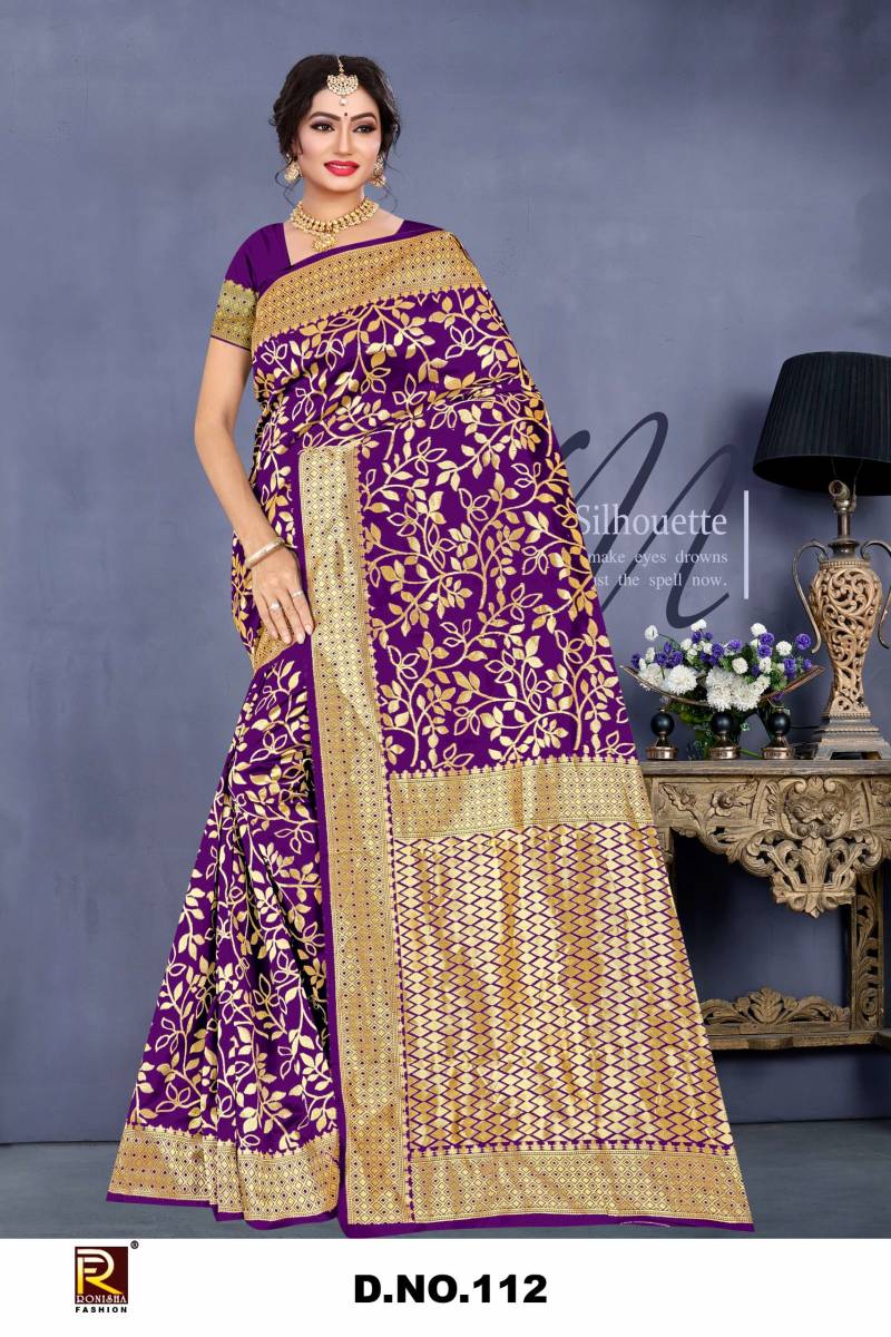 Ronisha 112 Traditional Wear Banarasi Silk Saree Wholesale Clothing Distributors In India