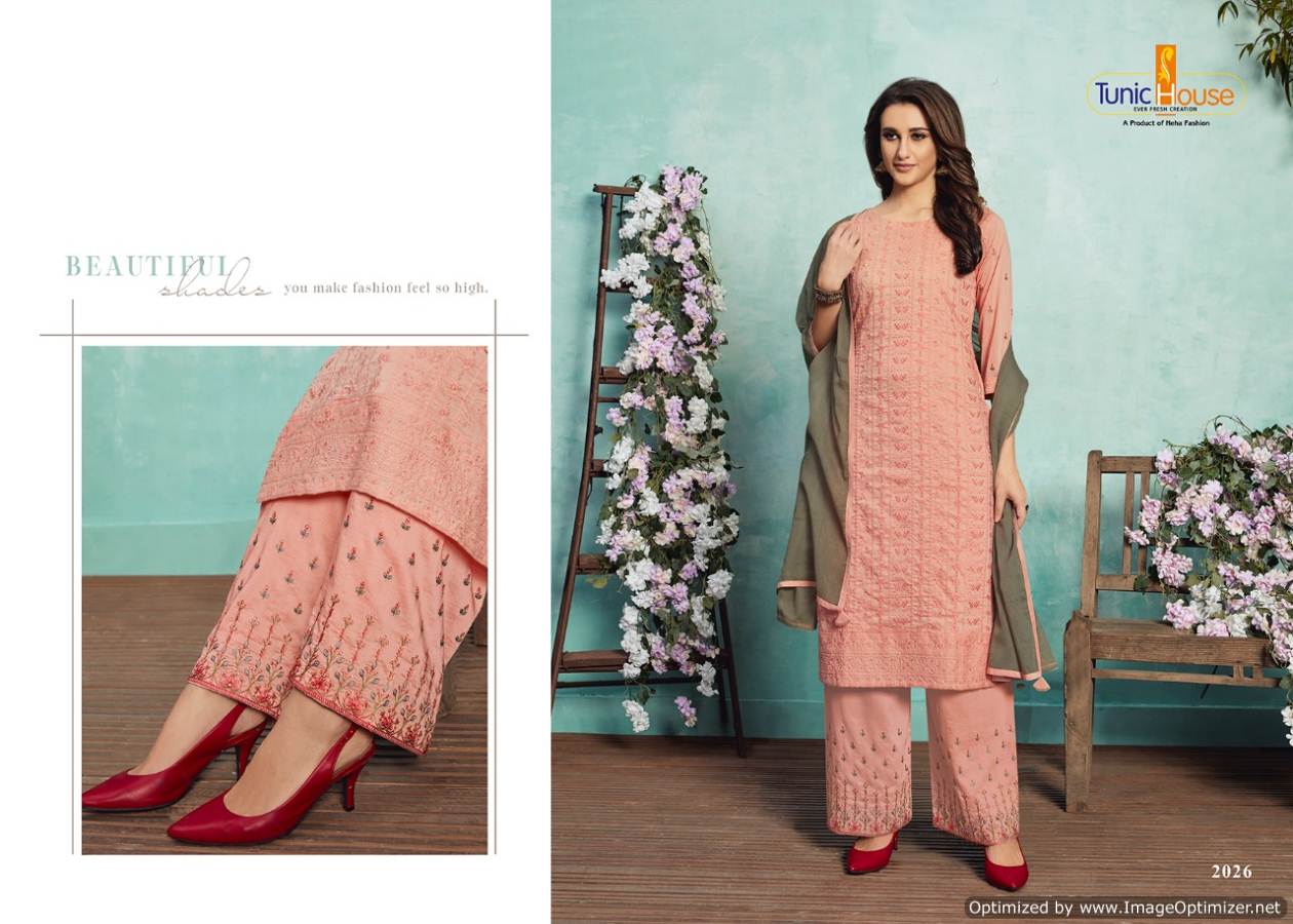 Tunic House Nelly Lucknowi Stylish Chinon Soft Silk With Embroidery Work Salwar Suit Collection