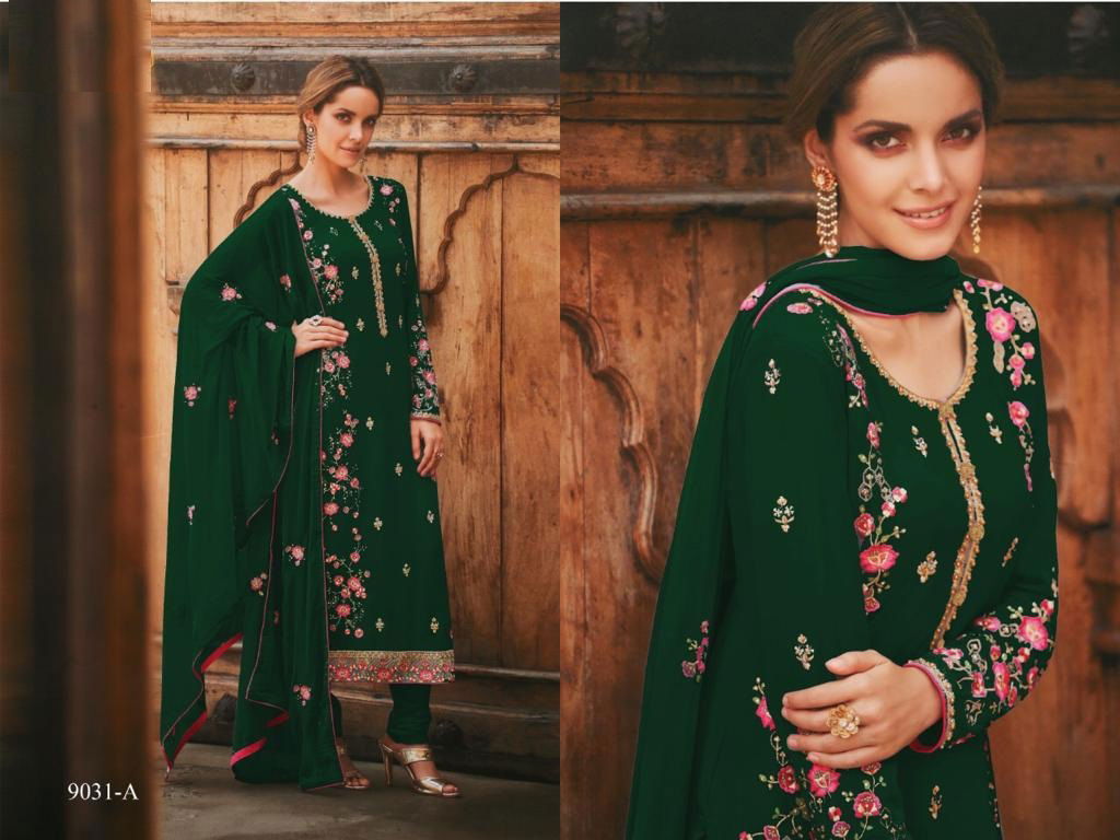 Avon Trendz 9031  Festive Wear Heavy Faux Georgette Embroidered Work Salwar Suit And Dupatta Latest Designer Suits Collection