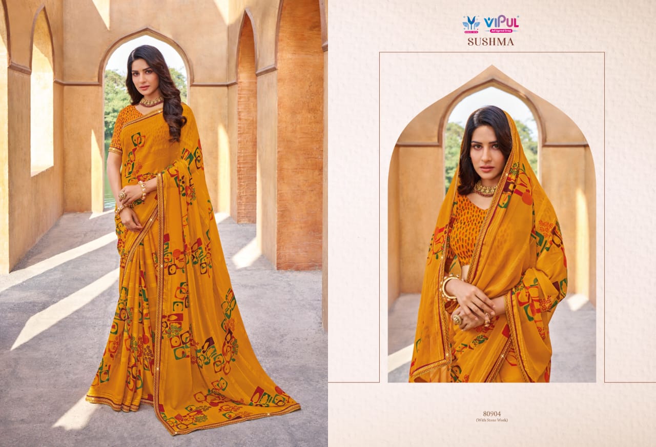 Sushma By Vipul Georgette Daily Wear Sarees Orders In India