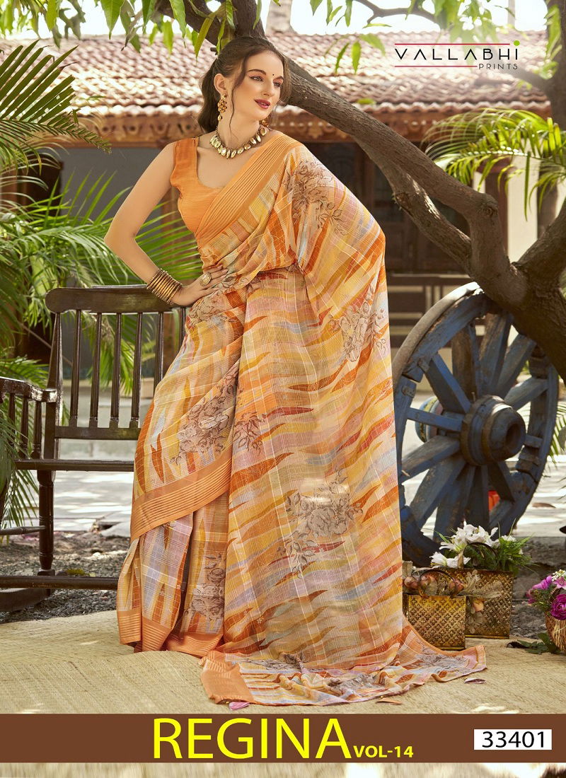 Regina Vol 14 By Vallabhi Georgette Printed Online Daily Wear Saree Wholesale
