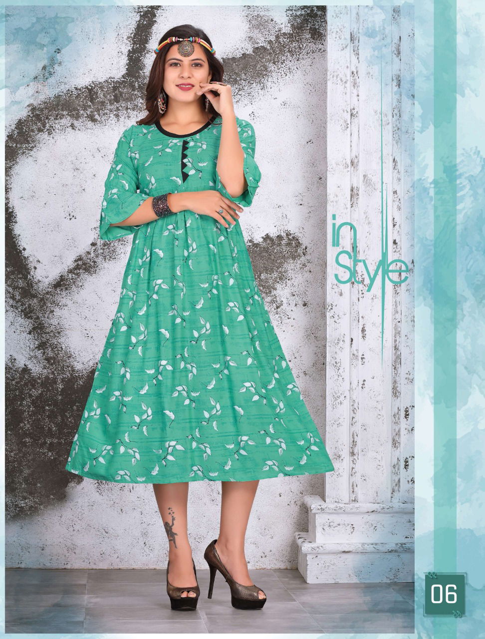 Diva Latest Fancy Regular Casual Wear Rayon Wear Printed Anarkali Rayon Kurtis Collection
