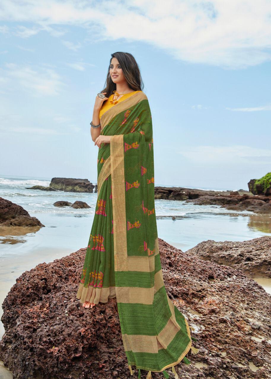 Shreyans Eleghant Pattu Latest Designer Daily Wear Casual Wear Linen Saree Collection 