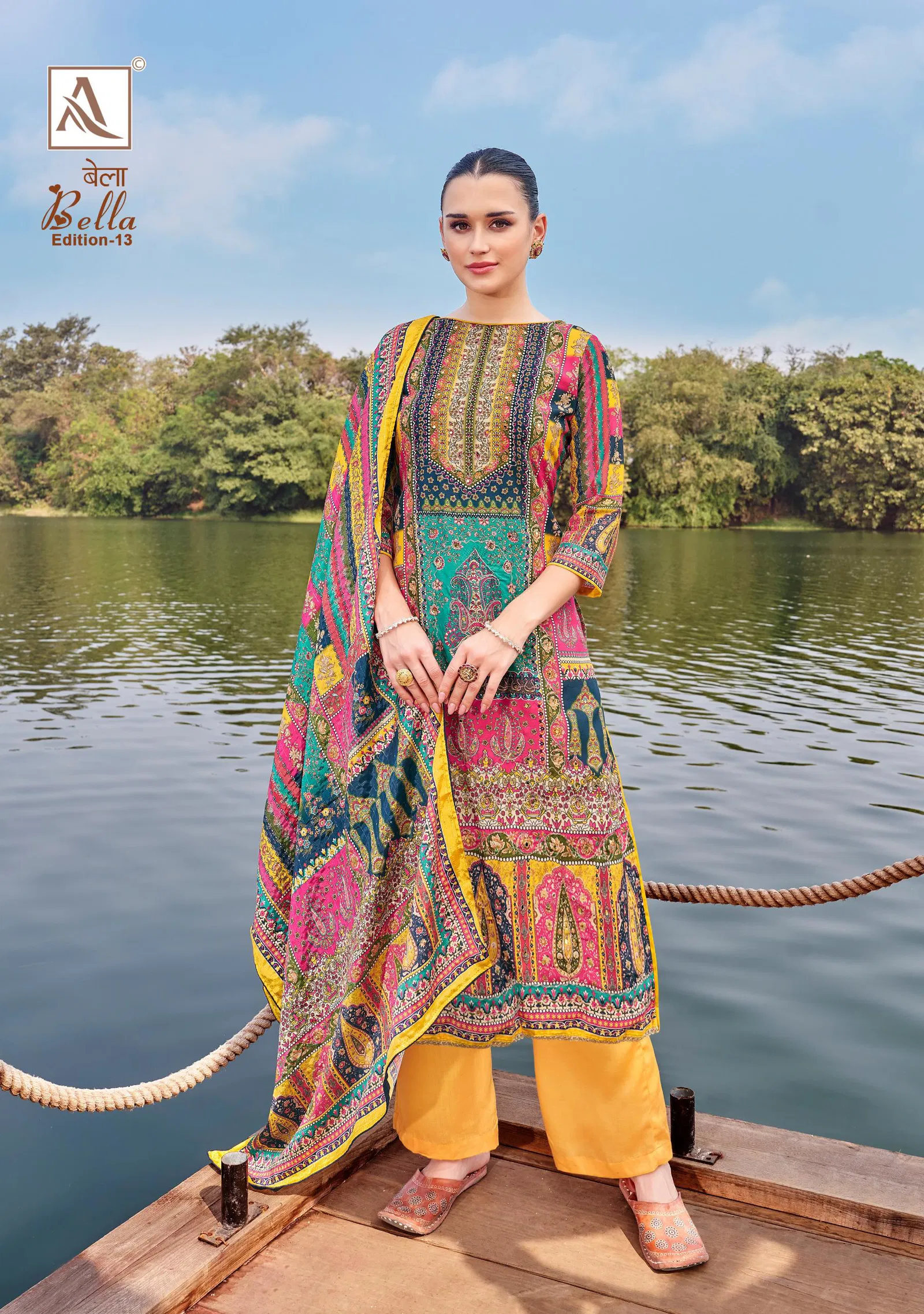 Bella 13 By Alok Suit Maslin Printed Dress Material Designer Wholesalers In Delhi