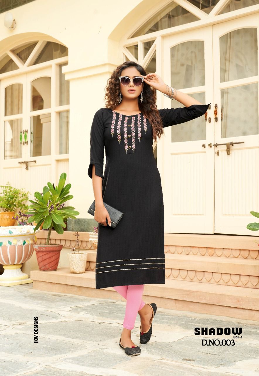 Ikw Shadow 3 Fancy Ethnic Wear Rayon Designer Latest Kurti Collection
