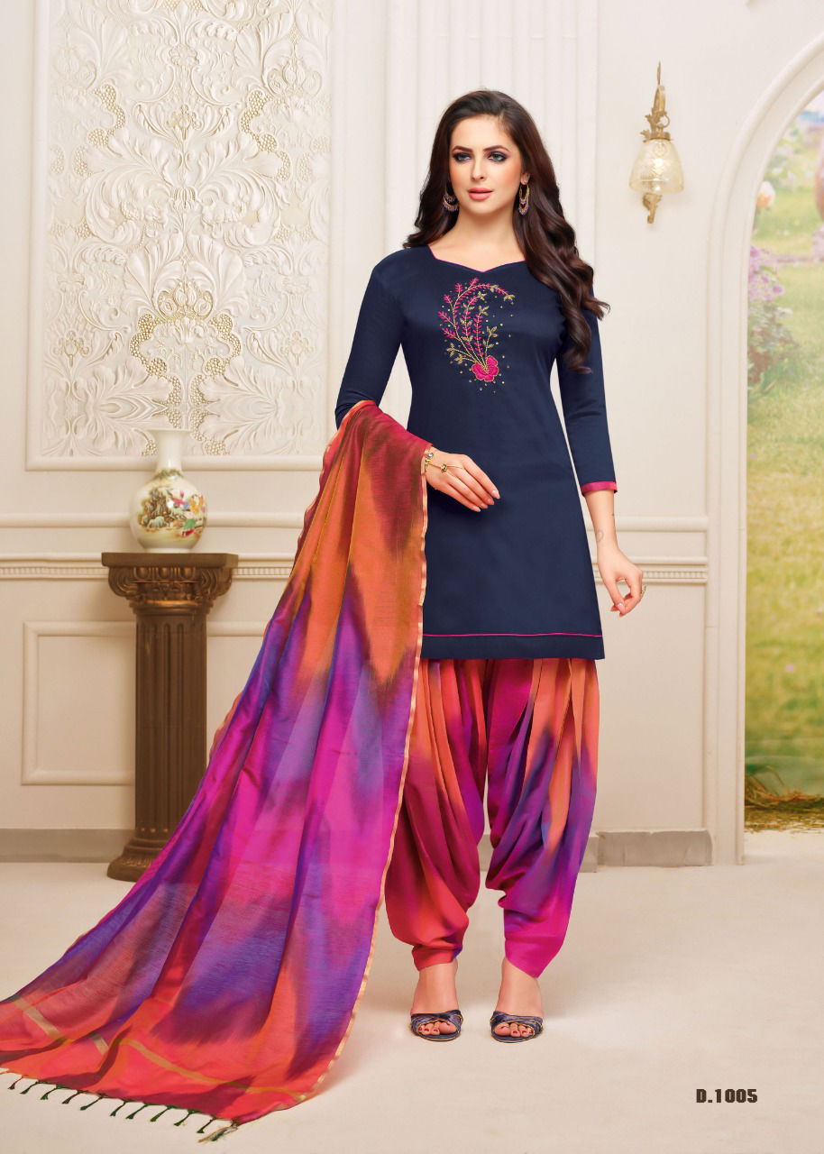 Srijaa Latest Fancy Banarasi Silk Casual Wear Designer Dress Material Collection
