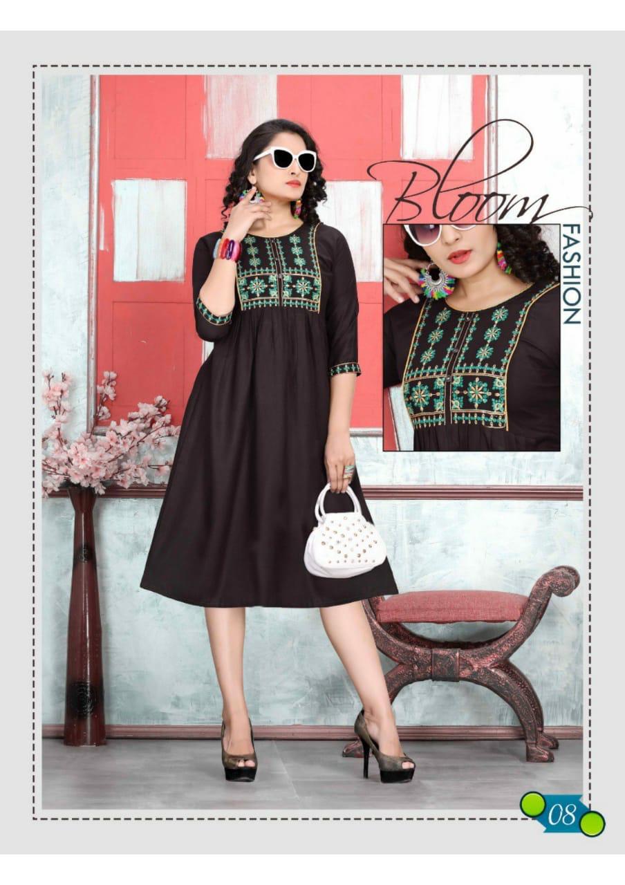 Trendy Orange Latest Fancy Designer Ethnic Wear Heavy Rayon Kurti Collection
