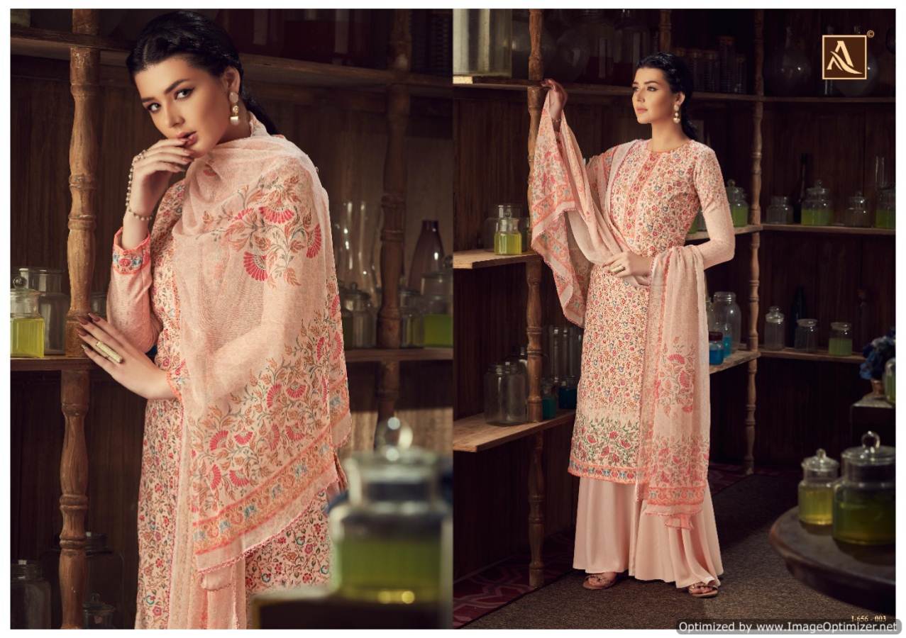 Alok Mythili Latest Collection Of Designer Pure Pashmina Kashmiri Digital Print Swarovski Diamond Work Dress Material 
