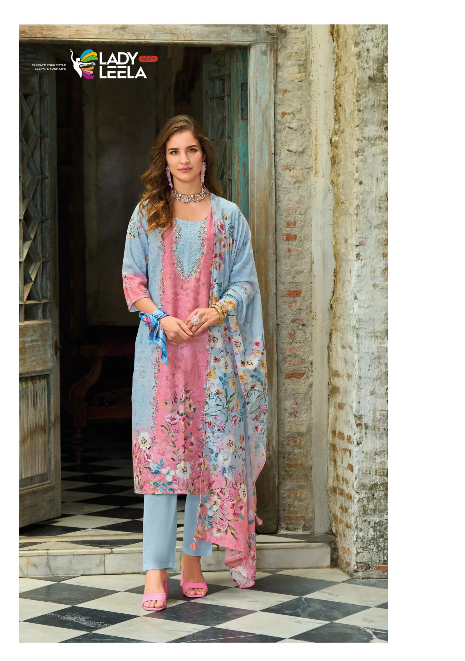 Summer Pastels Vol 2 By Lady Leela Linen Kurti With Bottom Dupatta Orders In India