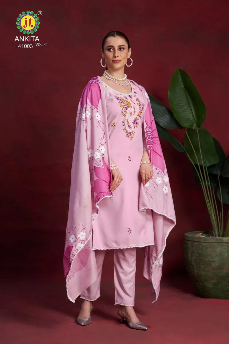 Ankita Vol 41 By Jt Rayon Printed Wholesale Dress Material Suppliers In Mumbai