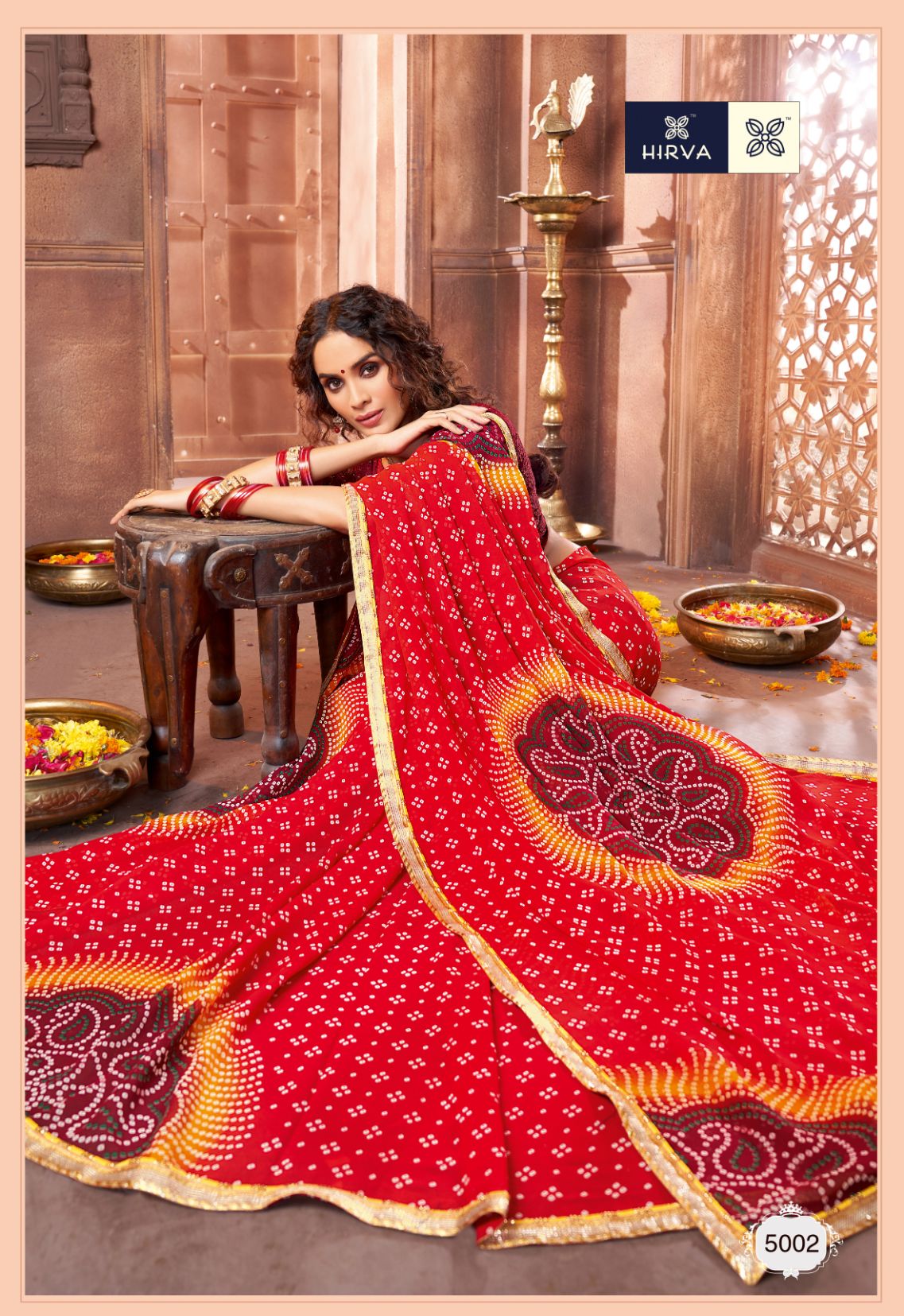 Hirva Latest Bandhani Style Designer Saree Collection 
