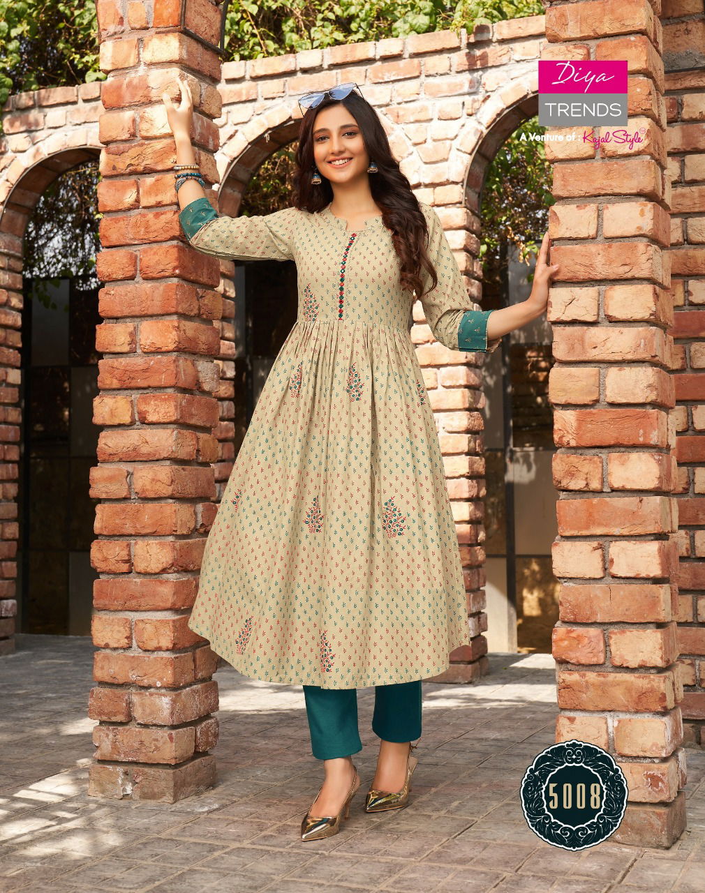 Ethnicity 5 Latest Designer Heavy Festive Wear Long Gown Style Rayon And Embroidery Work Long Kurtis Collection
