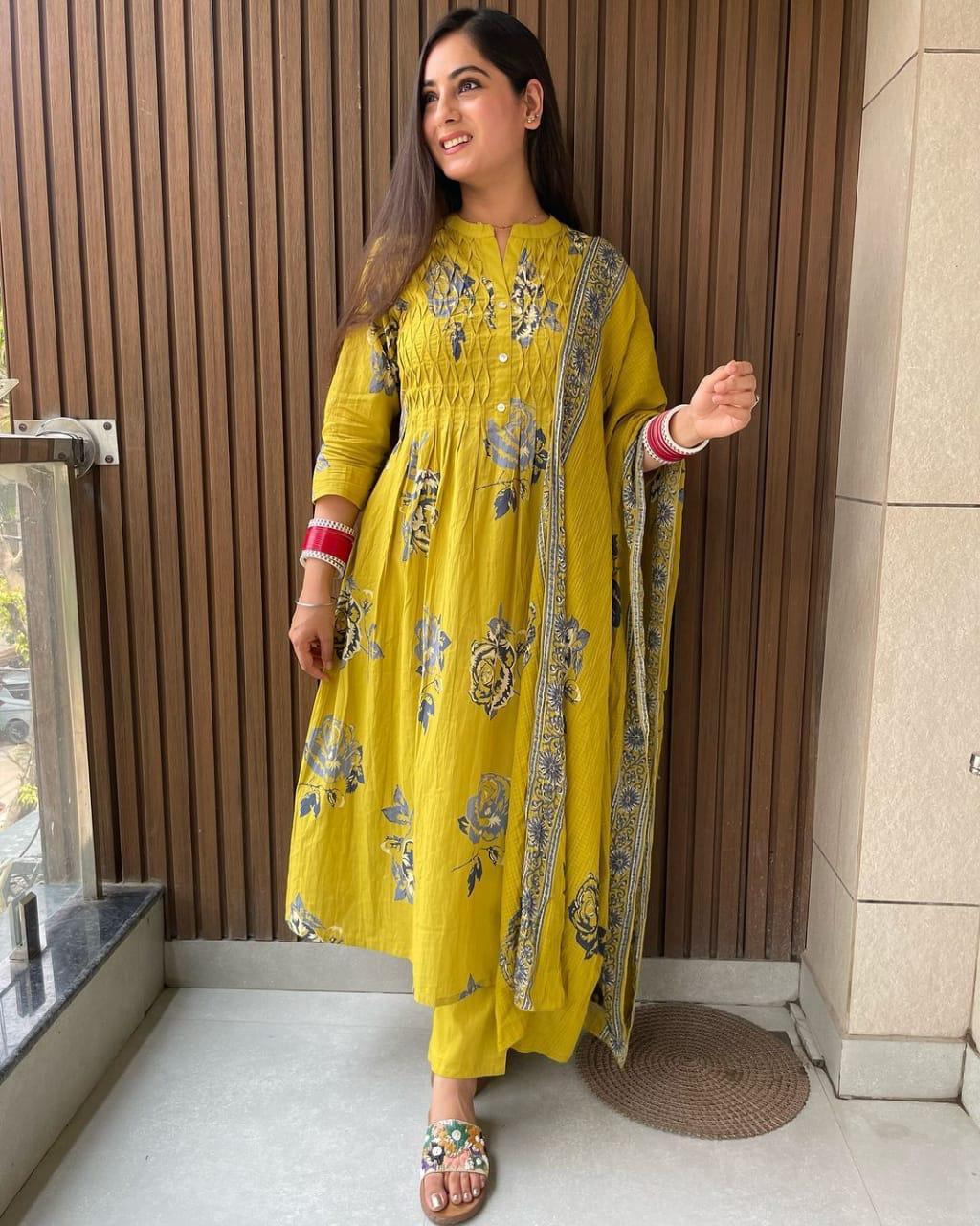 KF Lemon Kalaai Designer Kurti With Bottom Dupatta Wholesale In India