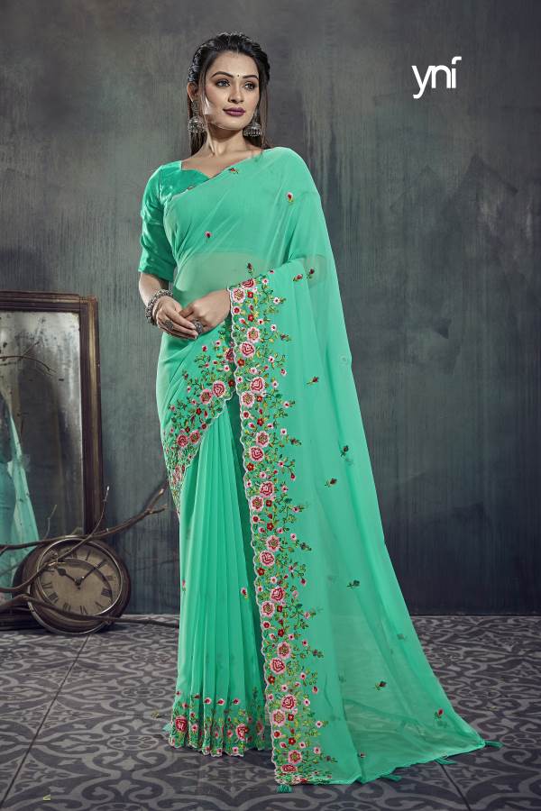 Ynf Tyaar New Designer Festive Wear Georgette Heavy Latest Saree Collection