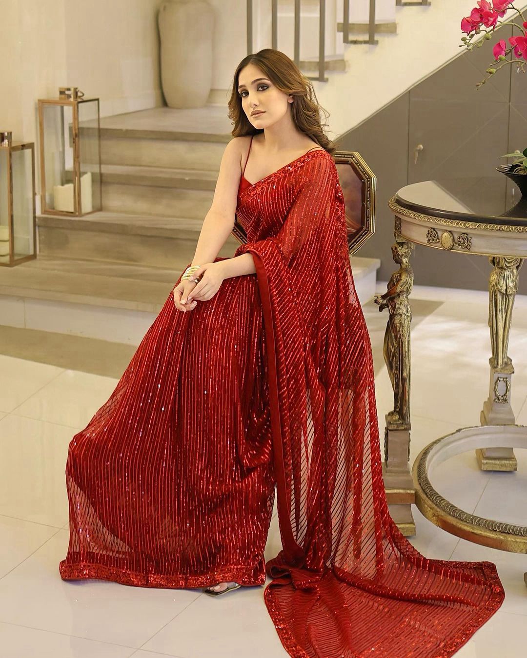 5239 Heavy Georgette Designer Party Wear Sarees Catalog