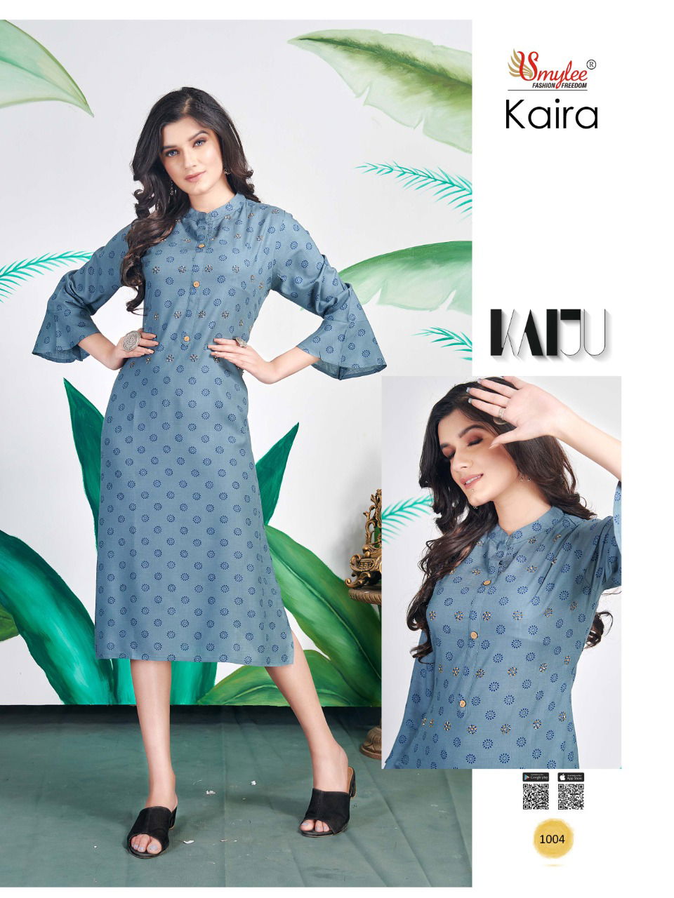 Smylee Kaira Latest Casual Wear Heavy print rayon Designer Kurtis Collection