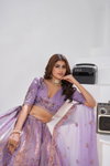 Purple Colour Banarsi Silk Lahenga With Blouse And Dupatta Bulk Orders In India Kf 2151