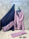 Hoor Tex 981 A To D Rayon Satin Embroidery Salwar Kameez 