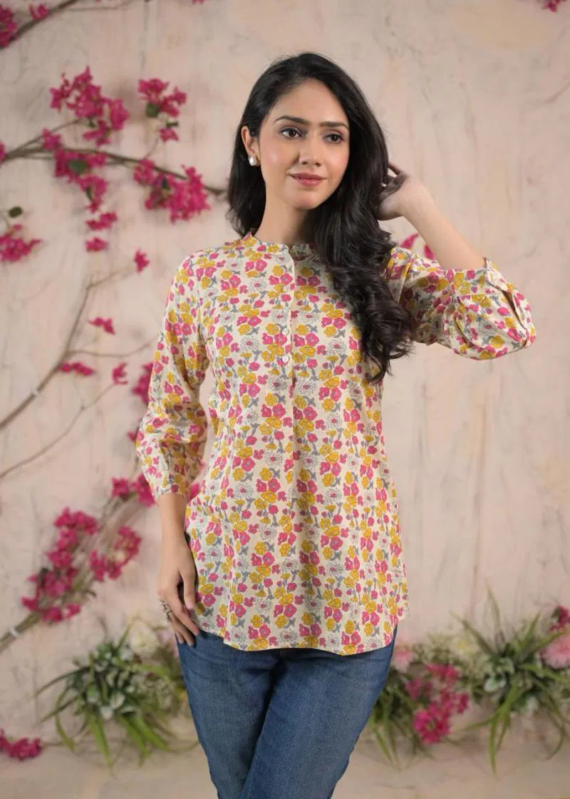 Nina F 05 Cambric Cotton Summer Wear Short Kurti Wholesale Clothing Suppliers In India