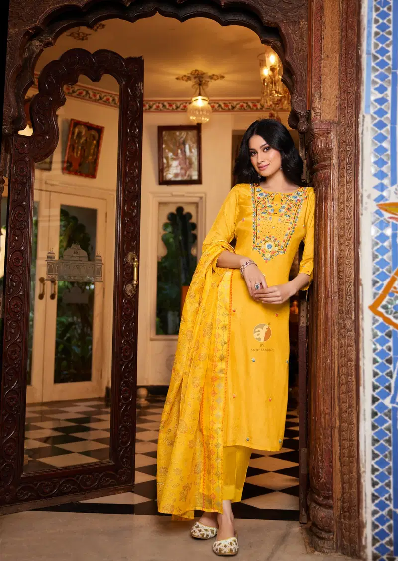 Golden Meadows Vol 4 By Af Muslin Designer Readymade Suits Exporters In India