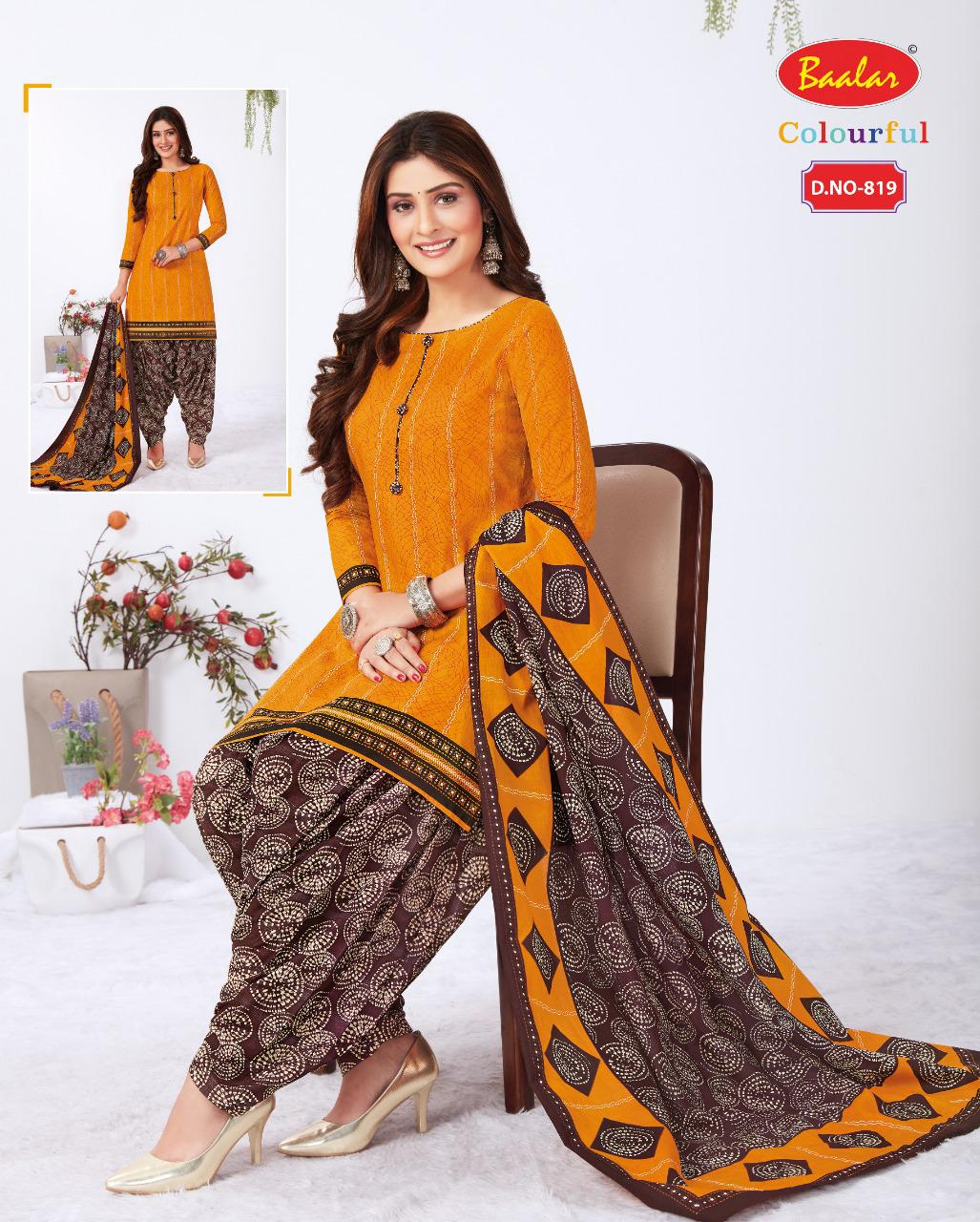 Baalar Colourful 8 Latest Fancy Regular Wear Cotton Printed Readymade Salwar Suit Collection

