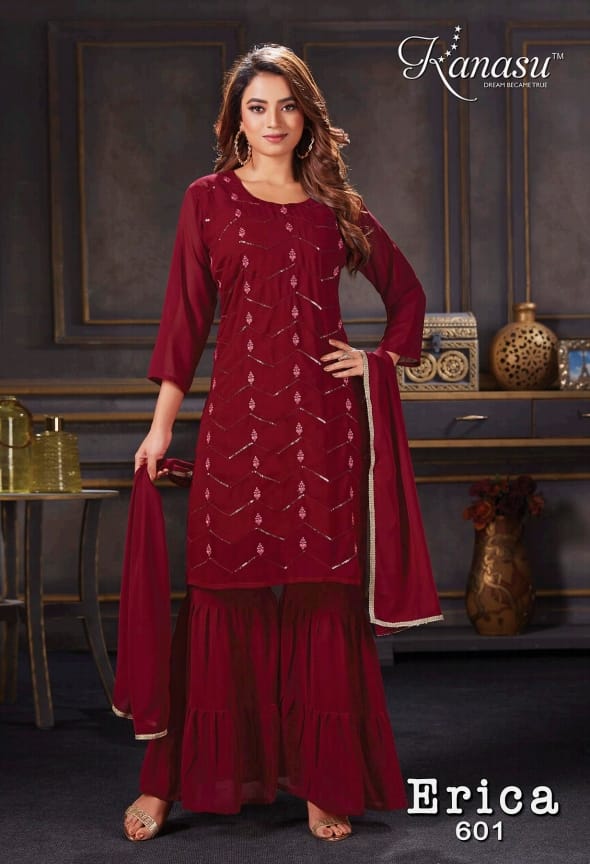 Kanasu By Erica Georgette Designer Sharara Suit Catalog