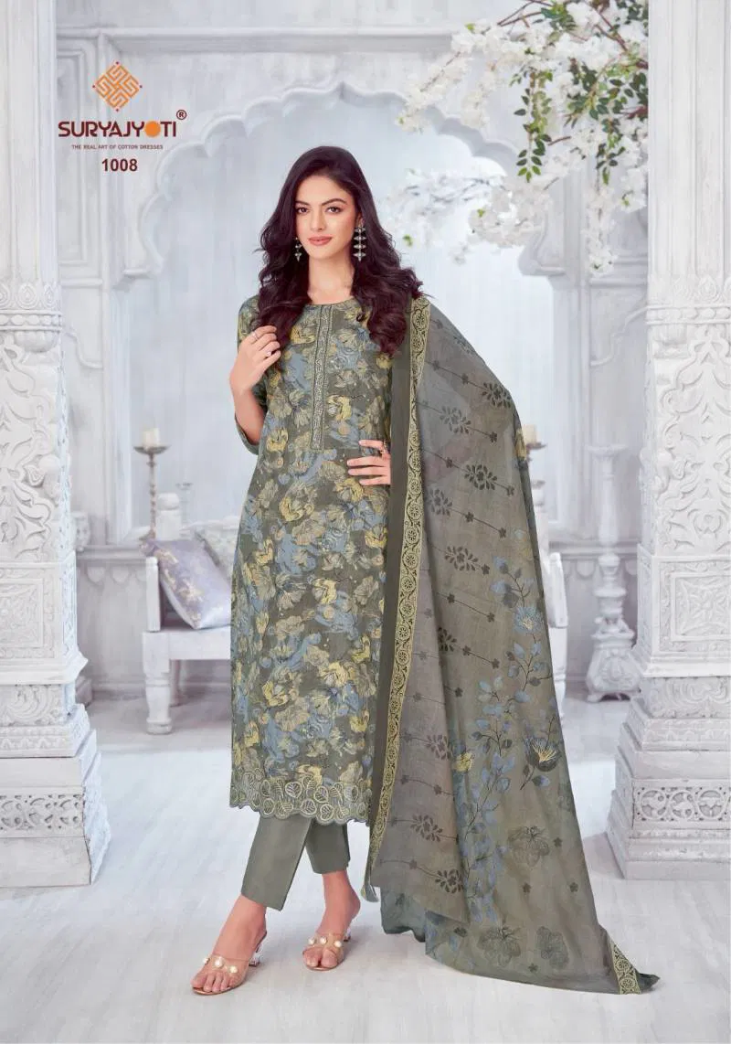 Kiran Vol 1 By Suryajyoti Lawn Foil Printed Dress Material Wholesale Online