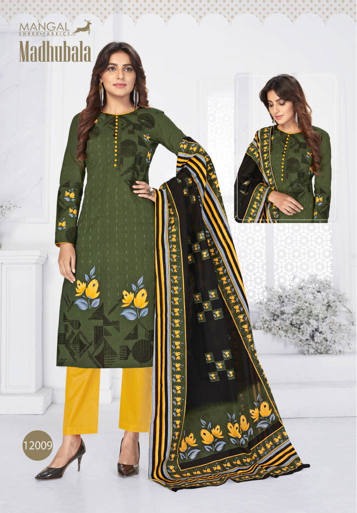 Mangal Shree Madhubala 12 Printed Designer Cotton Daily wear Dress Material Collection
