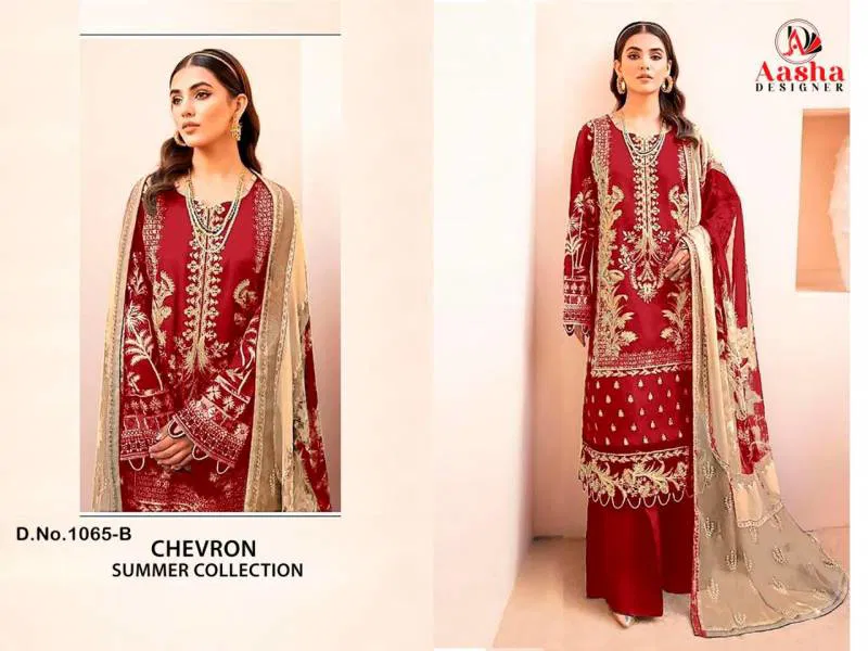 Aasha 1065 A To E Cotton Dupatta Pakistani Salwar Suit Wholesalers In Delhi