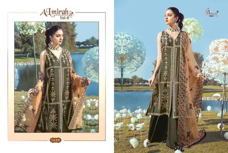 SHAREE FAB  ALMIRAH VOL-8 Fancy Designer Festive Wear Pure Cotton With Exclusive Karachi Embroidery Pakistani Salwar Suit Collection
