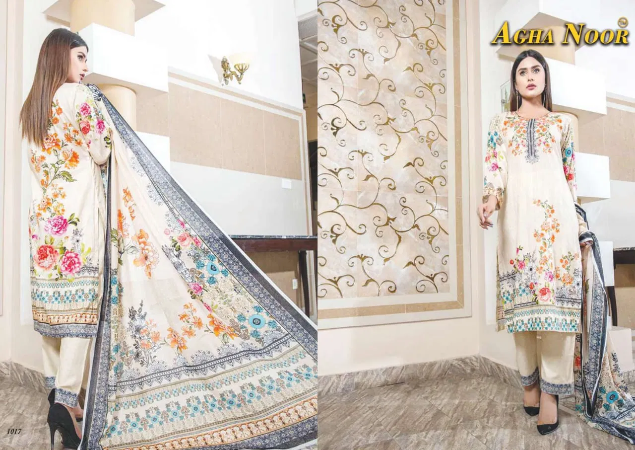 Agha Noor 2 Latest Fancy Designer Casual Wear Karachi Dress Materials Collection
