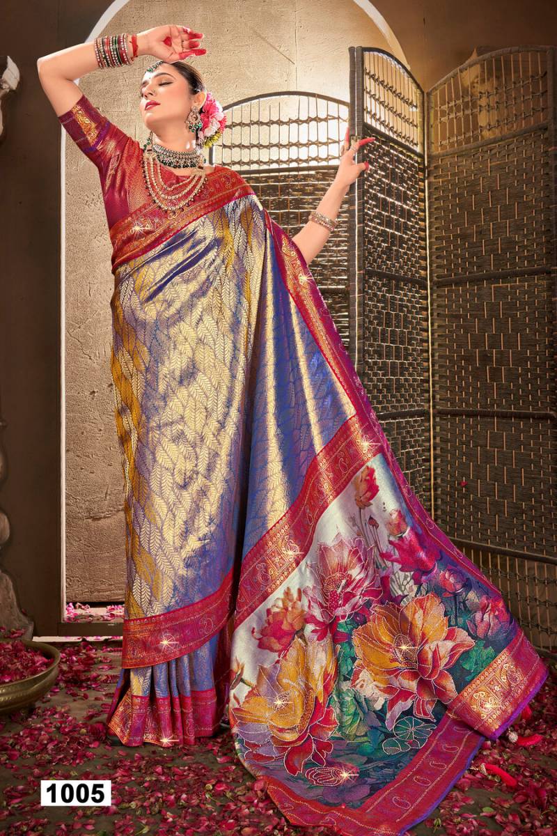 Silver Jubilee Saroski Vol 1 By Saroj Festive Wear Silk Saree Wholesale In India