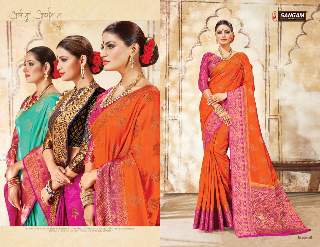 Sangam Samaira Fancy Festive Wear Heavy Printed Silk Designer Saree Collection 
