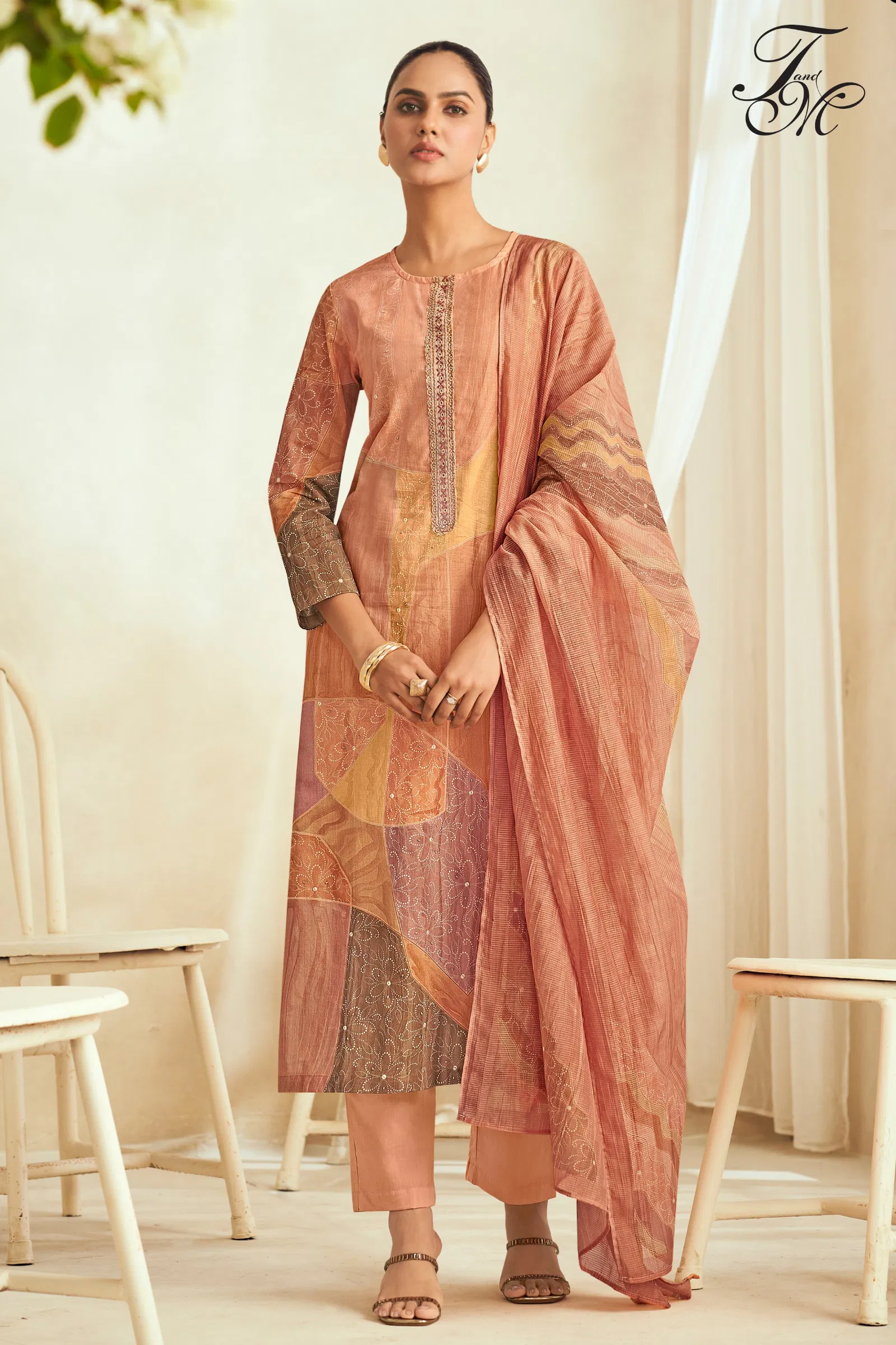 Aleena By T&M Cotton Lawn Embroidery Dress Material Wholesalers In Delhi