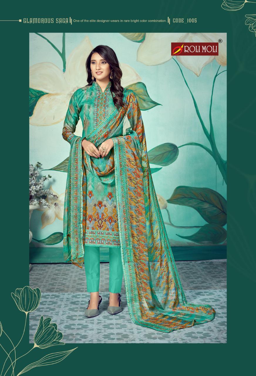 Roli Moli Mallika 6 fancy Casual Wear Heavy indo Designer Printed Designers Print with Sivorski  Diamond Dress Material Collection