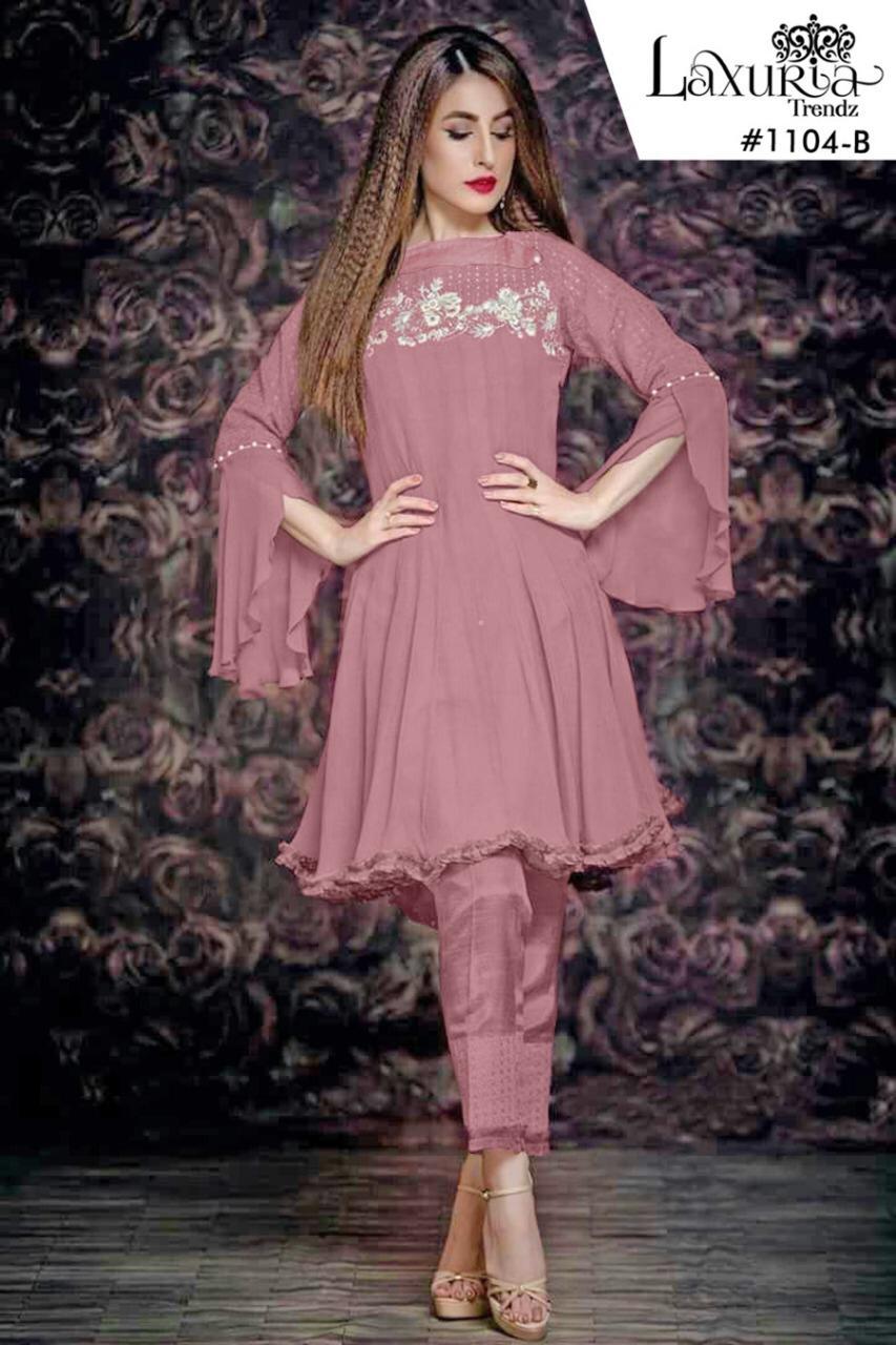 Laxuria Trendz 1104 Party Wear Georgette Designer Tops With Bottom Collection
