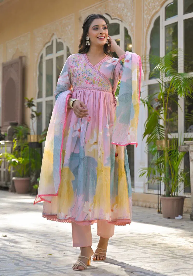 Tanyaa P 173 Mal Cotton Printed Anarkali Style Kurti Sets Bulk Orders In India