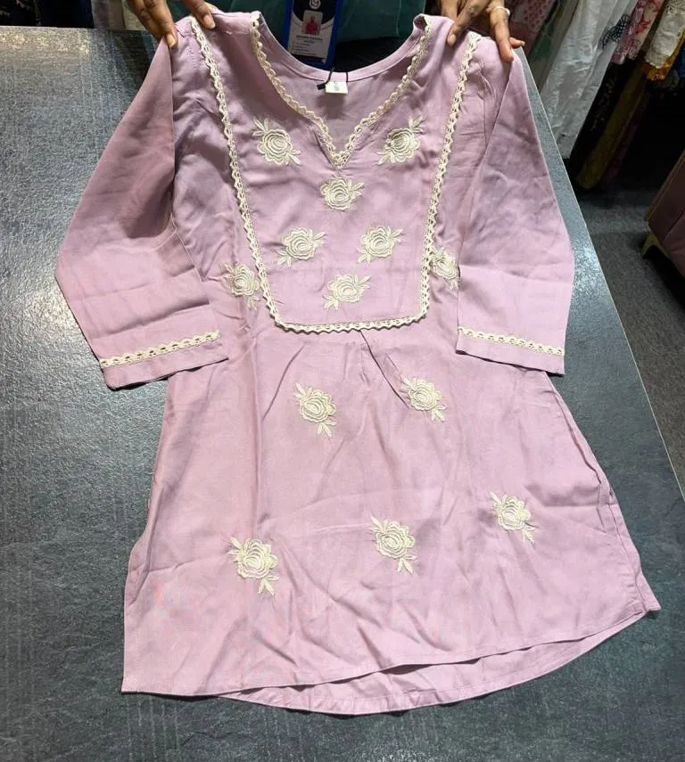 Naisha K 15 Rayon Embroidered Short Kurti Wholesale Suppliers In Mumbai