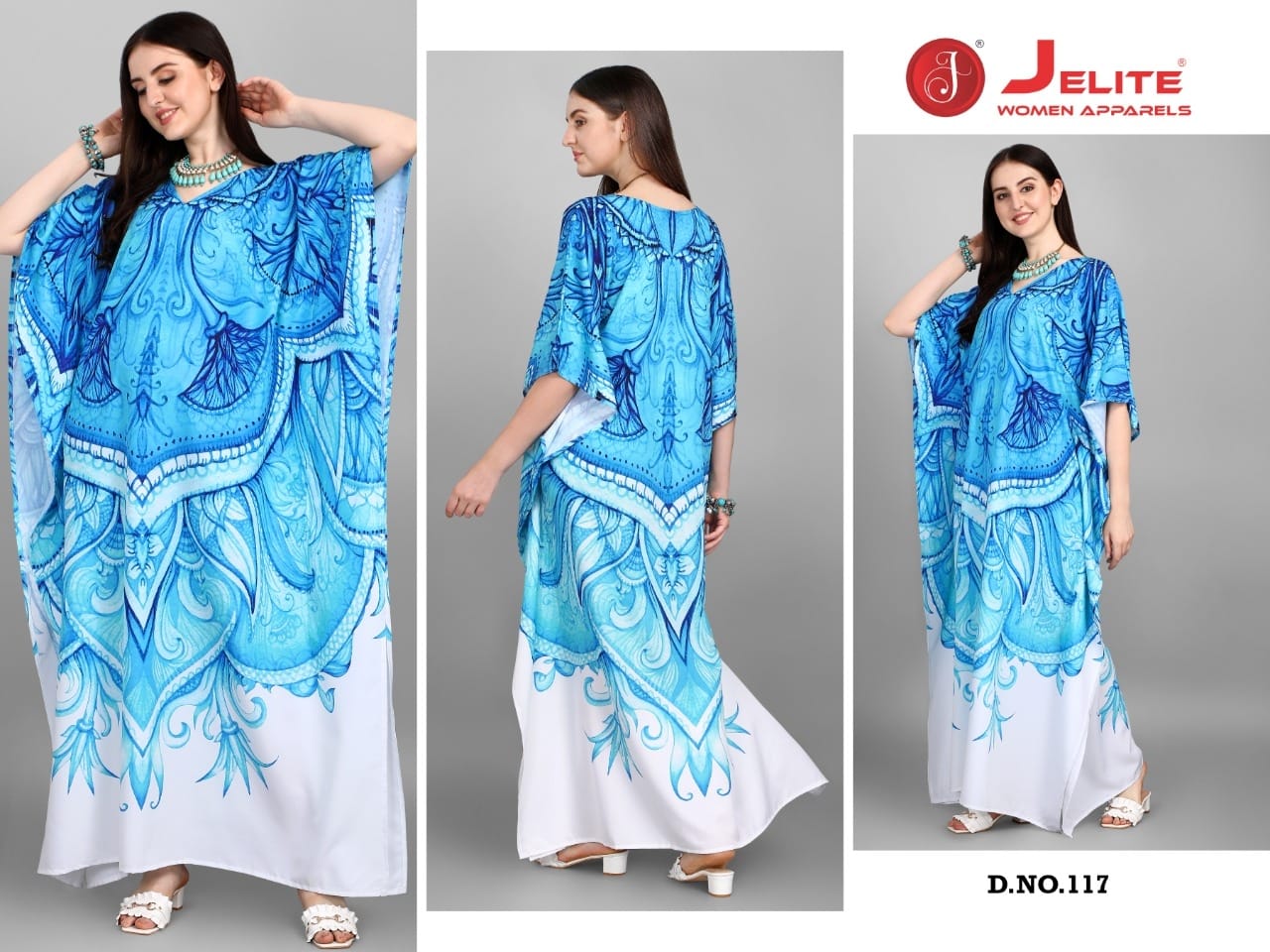Jelite Alfreen 3 Polyester Fancy Casual Wear Wholesale Kaftans Collection
