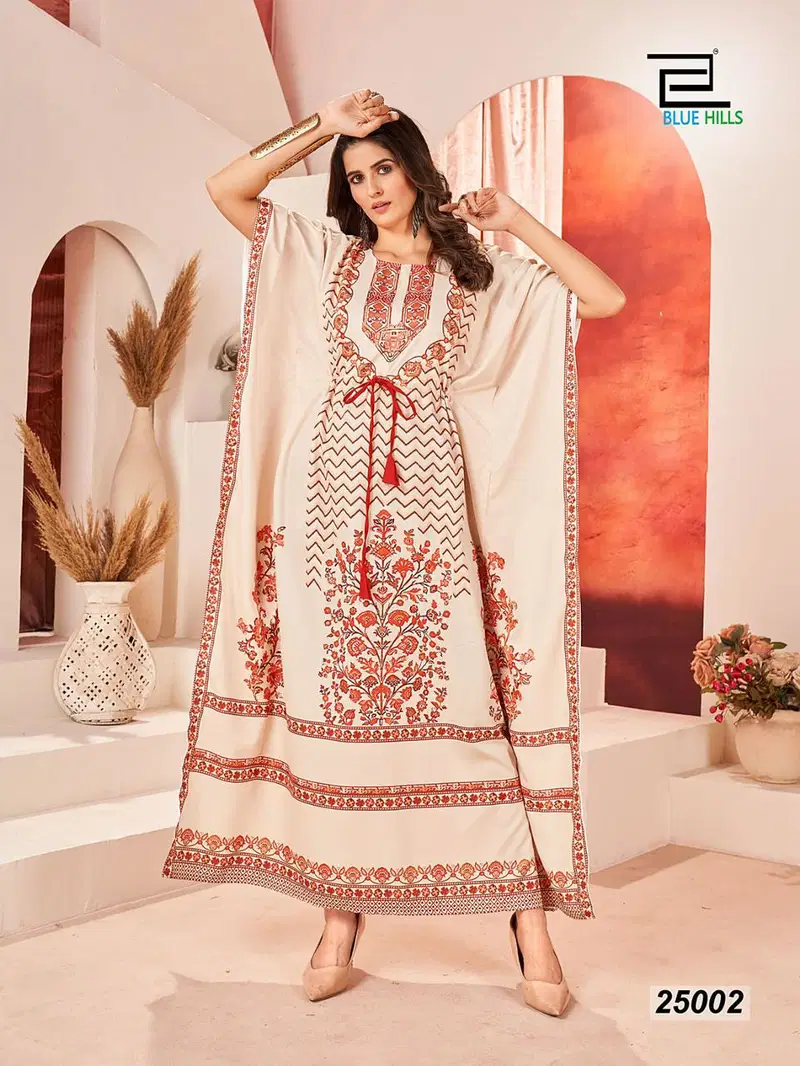Blue Hills Stare Vol 25 Printed Kaftan Kurti Collection
