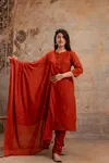 Naisha K 66 Cotton Slub Embroidery Kurti With Bottom Dupatta Wholesalers In Surat